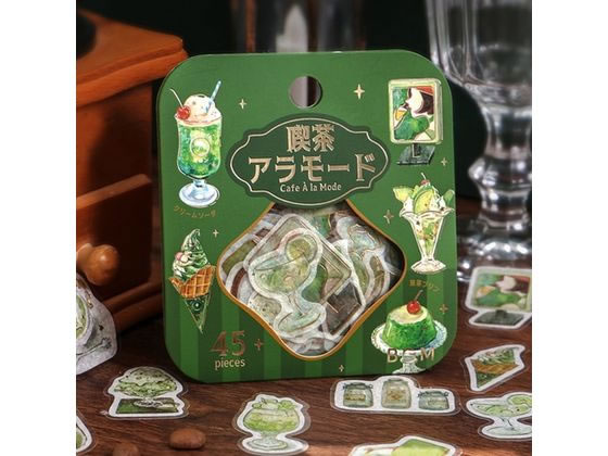 BGM フレークシール 喫茶アラモード 緑 BS-FG123 1個（ご注文単位1個）【直送品】