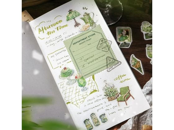 BGM フレークシール 喫茶アラモード 緑 BS-FG123 1個（ご注文単位1個）【直送品】