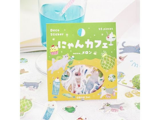 BGM フレークシール にゃんカフェ メロン BS-FG160 1個（ご注文単位1個）【直送品】