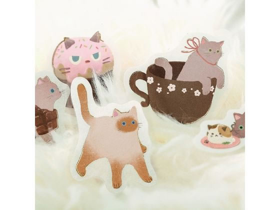 BGM フレークシール にゃんカフェ チョコレート BS-FG162 1個（ご注文単位1個）【直送品】