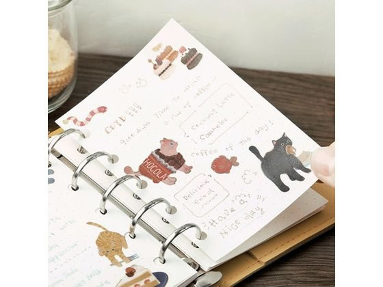 BGM フレークシール にゃんカフェ チョコレート BS-FG162 1個（ご注文単位1個）【直送品】