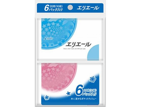 大王製紙 エリエール ティシュー ポケット 6個 1ﾊﾟｯｸ（ご注文単位1ﾊﾟｯｸ）【直送品】