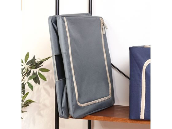 不二貿易 窓付&積み重ね収納ボックス 55L グレー 63515 1個（ご注文単位1個）【直送品】