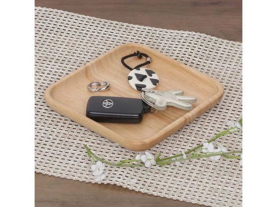 不二貿易 木製スクエアディッシュ S ボヌール 96219 1個(ご注文単位1個)【直送品】