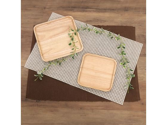 不二貿易 木製スクエアディッシュ S ボヌール 96219 1個(ご注文単位1個)【直送品】