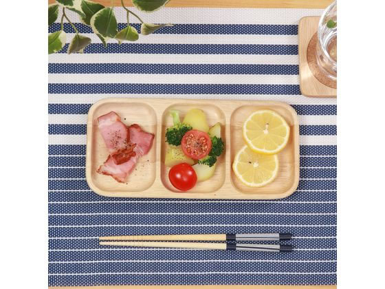 不二貿易 木製レクタングルトレー 仕切り付き ボヌール 96221 1個(ご注文単位1個)【直送品】