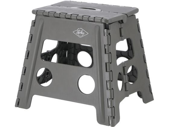 不二貿易 フォールディングステップスツール H32cm カーキ 77521 1個（ご注文単位1個）【直送品】
