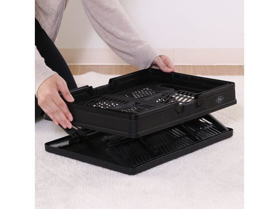 不二貿易 折りたたみコンテナ L ブラック 86450 1個(ご注文単位1個)【直送品】