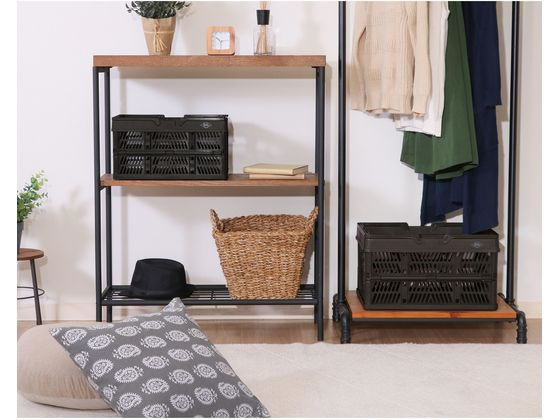 不二貿易 折りたたみコンテナ L カーキ 86449 1個(ご注文単位1個)【直送品】