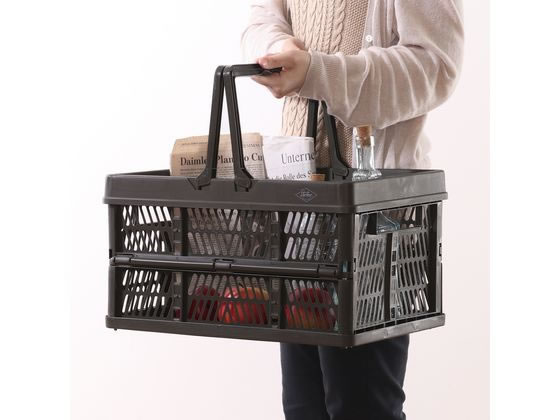 不二貿易 折りたたみコンテナ L カーキ 86449 1個(ご注文単位1個)【直送品】