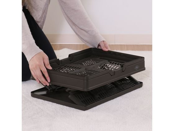 不二貿易 折りたたみコンテナ L カーキ 86449 1個(ご注文単位1個)【直送品】