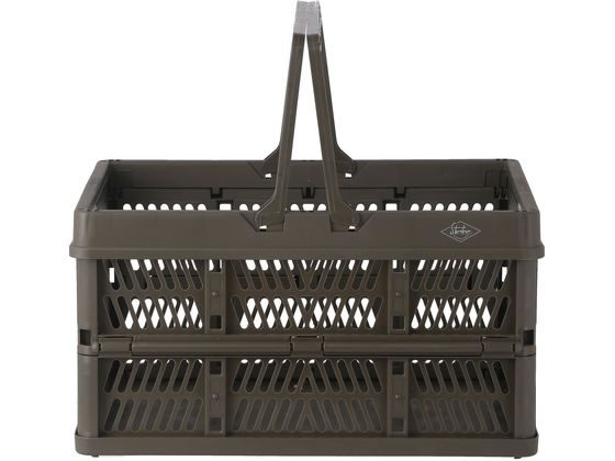 不二貿易 折りたたみコンテナ L カーキ 86449 1個(ご注文単位1個)【直送品】