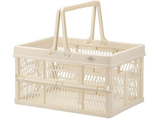 不二貿易 折りたたみコンテナ L ホワイト 86448 1個（ご注文単位1個）【直送品】