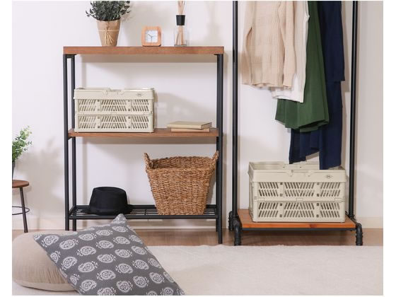 不二貿易 折りたたみコンテナ L ホワイト 86448 1個(ご注文単位1個)【直送品】