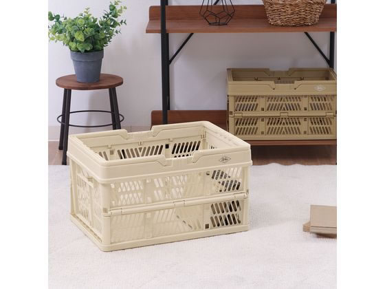 不二貿易 折りたたみコンテナ L ホワイト 86448 1個(ご注文単位1個)【直送品】