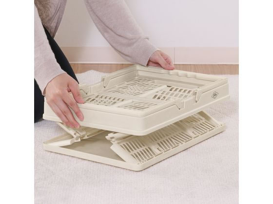 不二貿易 折りたたみコンテナ L ホワイト 86448 1個(ご注文単位1個)【直送品】