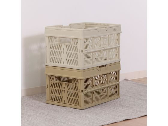 不二貿易 折りたたみコンテナ L ホワイト 86448 1個(ご注文単位1個)【直送品】