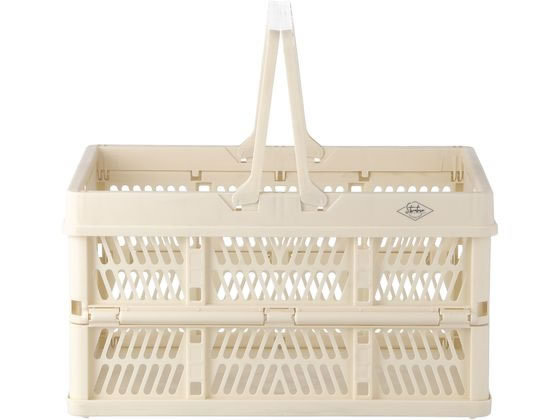 不二貿易 折りたたみコンテナ L ホワイト 86448 1個(ご注文単位1個)【直送品】