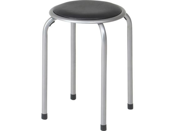 不二貿易 パイプ丸イス FB-01BK(1010BK) 88623 1脚（ご注文単位1脚）【直送品】