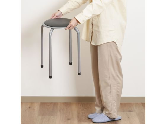 不二貿易 パイプ丸イス FB-01BK(1010BK) 88623 1脚（ご注文単位1脚）【直送品】