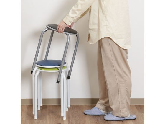 不二貿易 パイプ丸イス FB-01BK(1010BK) 88623 1脚（ご注文単位1脚）【直送品】