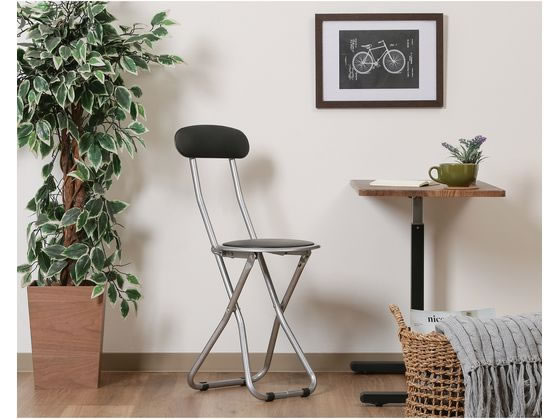 不二貿易 パイプスリムチェアー FB-32BK(1010BK) 88625 1脚(ご注文単位1脚)【直送品】