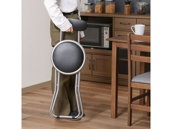 不二貿易 パイプスリムチェアー FB-32BK(1010BK) 88625 1脚(ご注文単位1脚)【直送品】