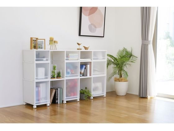 天馬 Fits フィッツケース マルチ連結棚40-30 ホワイトクリア 110015679 1枚(ご注文単位1枚)【直送品】