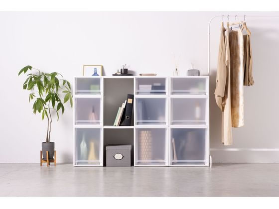 天馬 Fits フィッツケース マルチ連結棚40-30 ホワイトクリア 110015679 1枚(ご注文単位1枚)【直送品】