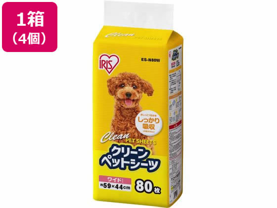 アイリスオーヤマ クリーンペットシーツ ワイド 80枚×4個 ES-N80W 1箱(ご注文単位1箱)【直送品】
