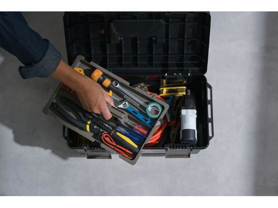 アイリスオーヤマ ツールケース M ブラック・サンドベージュ TCR-500 1個(ご注文単位1個)【直送品】