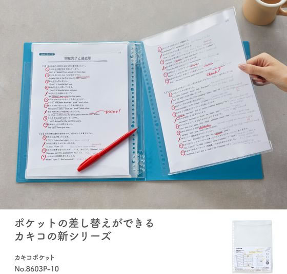 キングジム カキコポケット 10枚パック 20ポケット A4 8603P-10 1パック(ご注文単位1パック)【直送品】