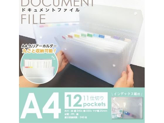 ハピラ ドキュメントファイル A4 12ポケット DC010 1冊(ご注文単位1冊)【直送品】