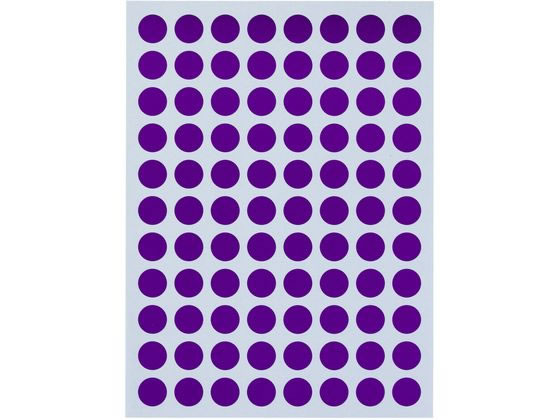 ニチバン マイタックカラーラベル 紫 直径8mm 88片×12シート 1パック(ご注文単位1パック)【直送品】