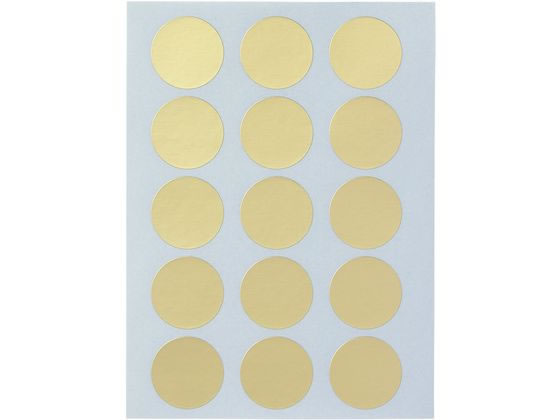 ニチバン マイタックカラーラベル 金 直径20mm 15片×8シート 1パック(ご注文単位1パック)【直送品】