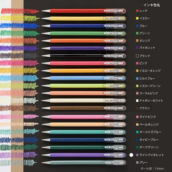ぺんてる ゲルボールペン マットホップ 1.0mm ライトバイオレット 1本(ご注文単位1本)【直送品】