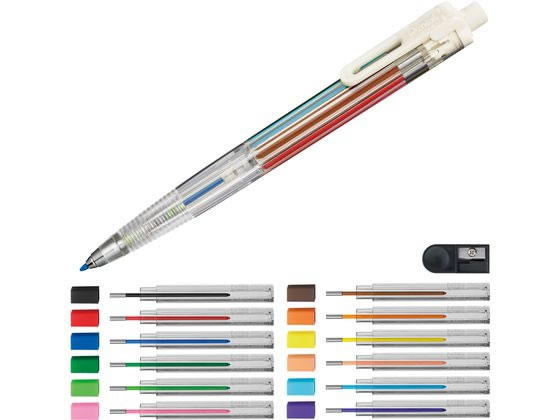 ぺんてる アートマルチ8 色芯8色+替芯12色+芯削り器 セット 1ｾｯﾄ（ご注文単位1ｾｯﾄ）【直送品】