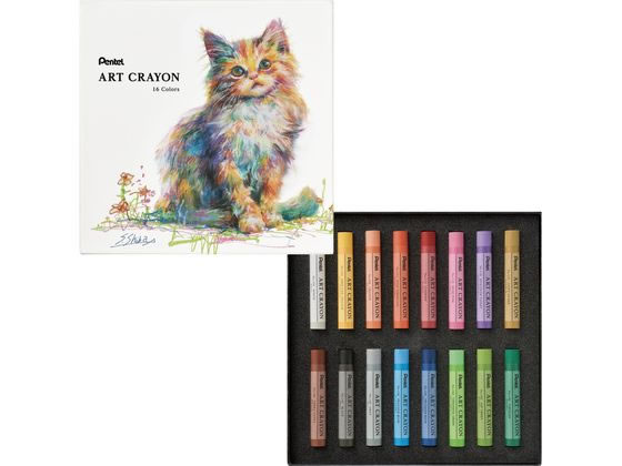 ぺんてる クレヨン ART CRAYON アートクレヨン セット 16色 PTAC-16 1ｾｯﾄ（ご注文単位1ｾｯﾄ）【直送品】