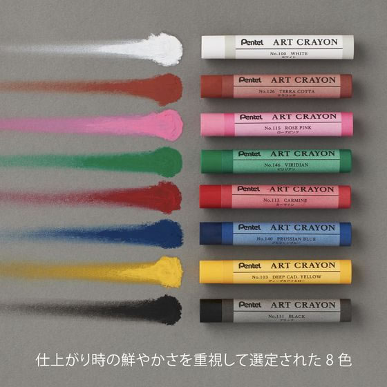 ぺんてる クレヨン ART CRAYON アートクレヨン セット 8色 PTAC-8 1ｾｯﾄ（ご注文単位1ｾｯﾄ）【直送品】