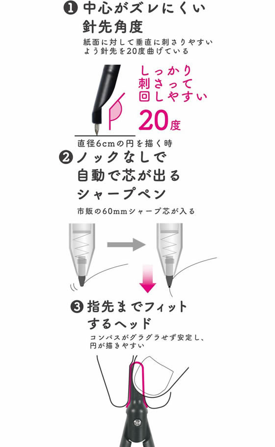 クツワ スリミーコンパス ブラック CP233BK 1個(ご注文単位1個)【直送品】