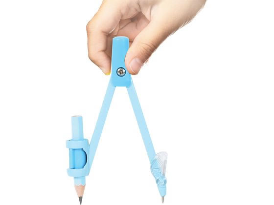 クツワ 回しやすい算数コンパス ライトブルー CP234LB 1個(ご注文単位1個)【直送品】