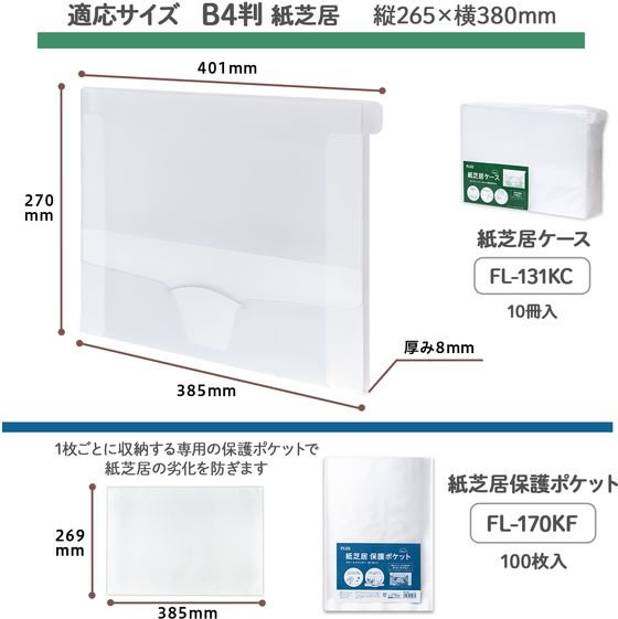 プラス 紙芝居ケース 10冊パック クリアー 84115 FL-131K 1ﾊﾟｯｸ（ご注文単位1ﾊﾟｯｸ）【直送品】