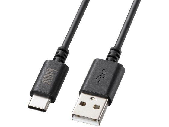サンワサプライ USB 2.0 Type-Cケーブル(2m・ブラック) KU-CA20BK 1本（ご注文単位1本）【直送品】