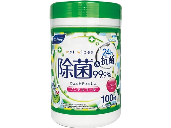Life-do.Plus リファイン ノンアルコール 除菌 ウェットボトル100枚 1個（ご注文単位1個）【直送品】