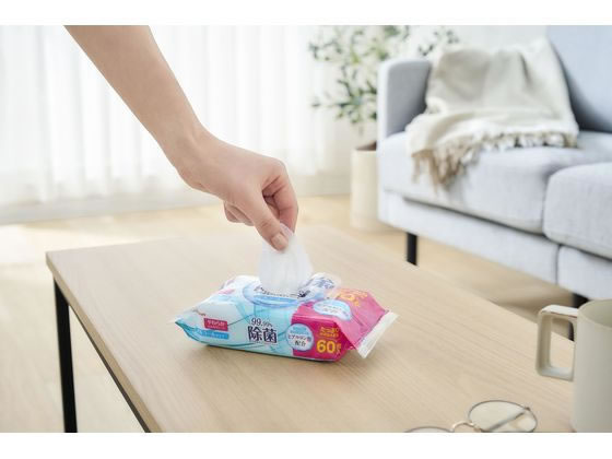 アイリスオーヤマ 除菌ができるウェットティッシュ アルコール 3個×20パック 1箱（ご注文単位1箱）【直送品】