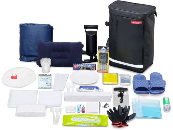 アイリスオーヤマ 防災セット 1人用31点 BS1-31-BK 1個（ご注文単位1個）【直送品】