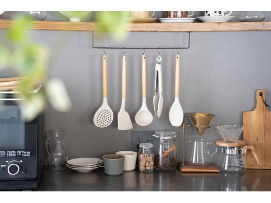 アイリスオーヤマ キッチンツール7点+スタンドセット グレージュ KT-7SS 1ｾｯﾄ（ご注文単位1ｾｯﾄ）【直送品】