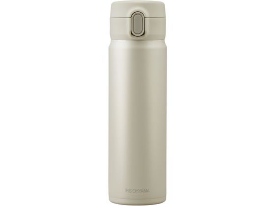 アイリスオーヤマ ステンレスマグボトル ワンタッチ ペールホワイト 0.5L 1個（ご注文単位1個）【直送品】