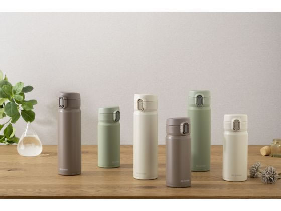 アイリスオーヤマ ステンレスマグボトル ワンタッチ ペールホワイト 0.5L 1個（ご注文単位1個）【直送品】