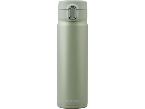 アイリスオーヤマ ステンレスマグボトル ワンタッチ ペールグリーン 0.5L 1個（ご注文単位1個）【直送品】